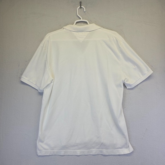 Tommy Hilfiger Polo Shirt Mens 2XL White Short Sleeve Hi‎ Low Hem Casual Golf - Picture 3 of 16